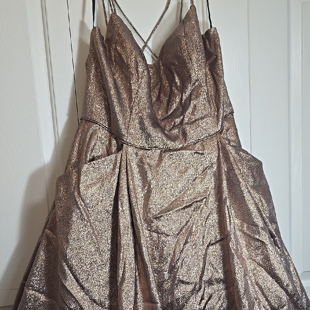 Shimmering Gold Strappy Dress